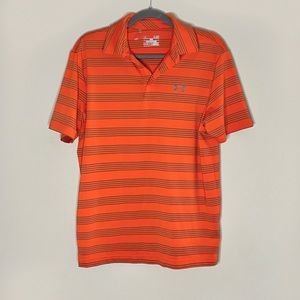 Under Armour Orange Stripped Polo Shirt